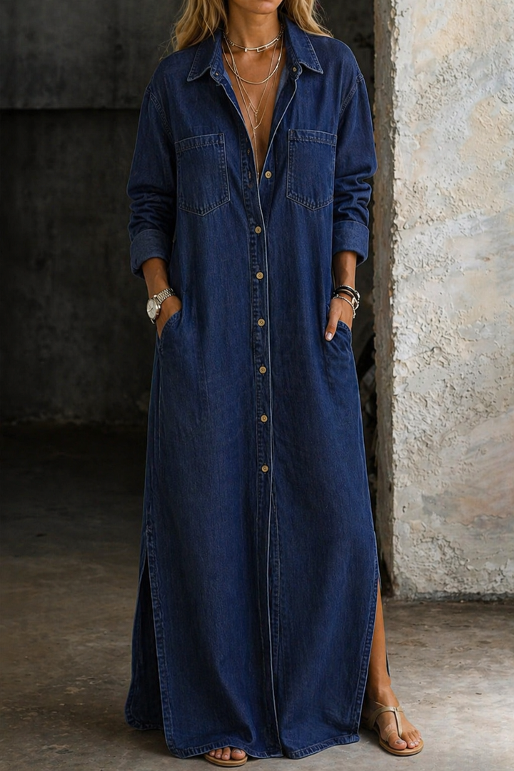 Delana | Salopetă cu Butoni din Denim