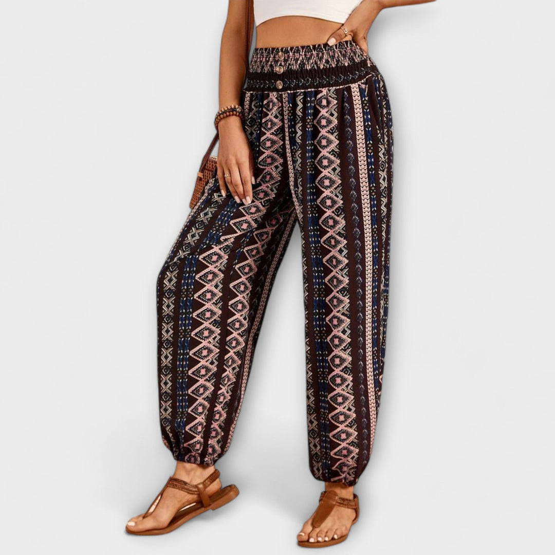 Scarlet - Pantaloni cu model etnic