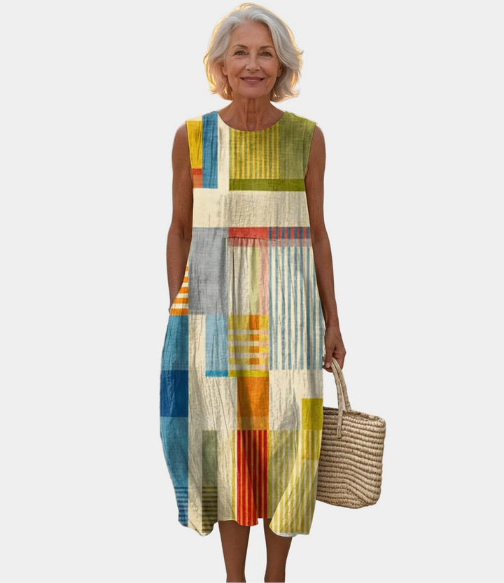 Vicky | Rochie Midi Geometrică