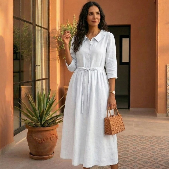 Paloma | Rochie clasică ușoară din in