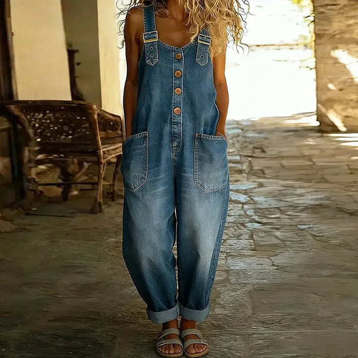 Mae™ | Salopetă vintage din bumbac moale cu efect de denim