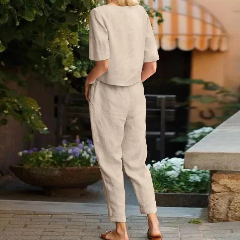 Lili | Set de lenjerie din in în două piese