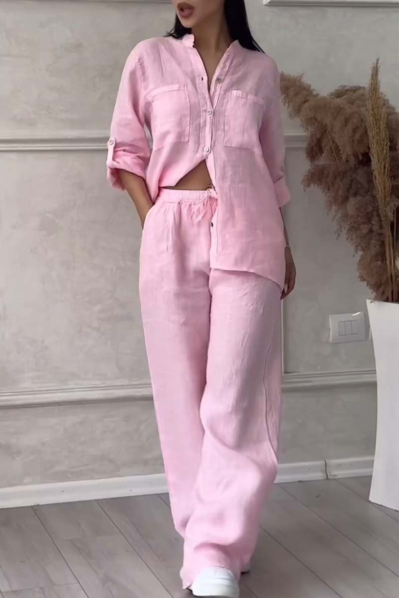 Fara | Set din Bumbac și In Luxe – Cămașă și Pantaloni