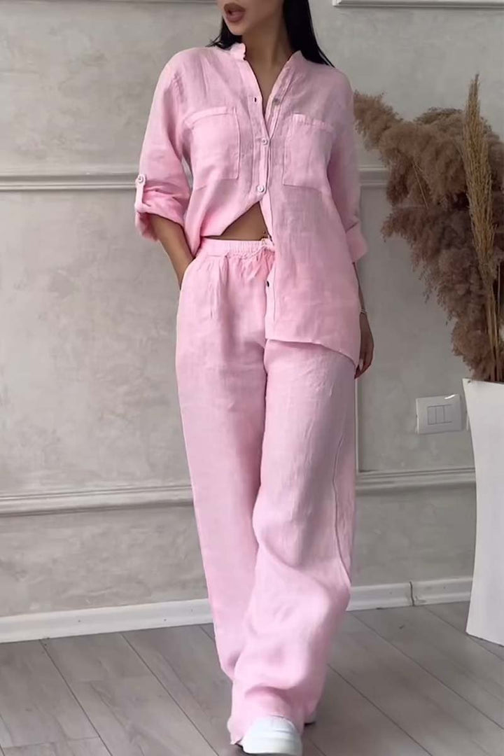 Fara | Set din Bumbac și In Luxe – Cămașă și Pantaloni